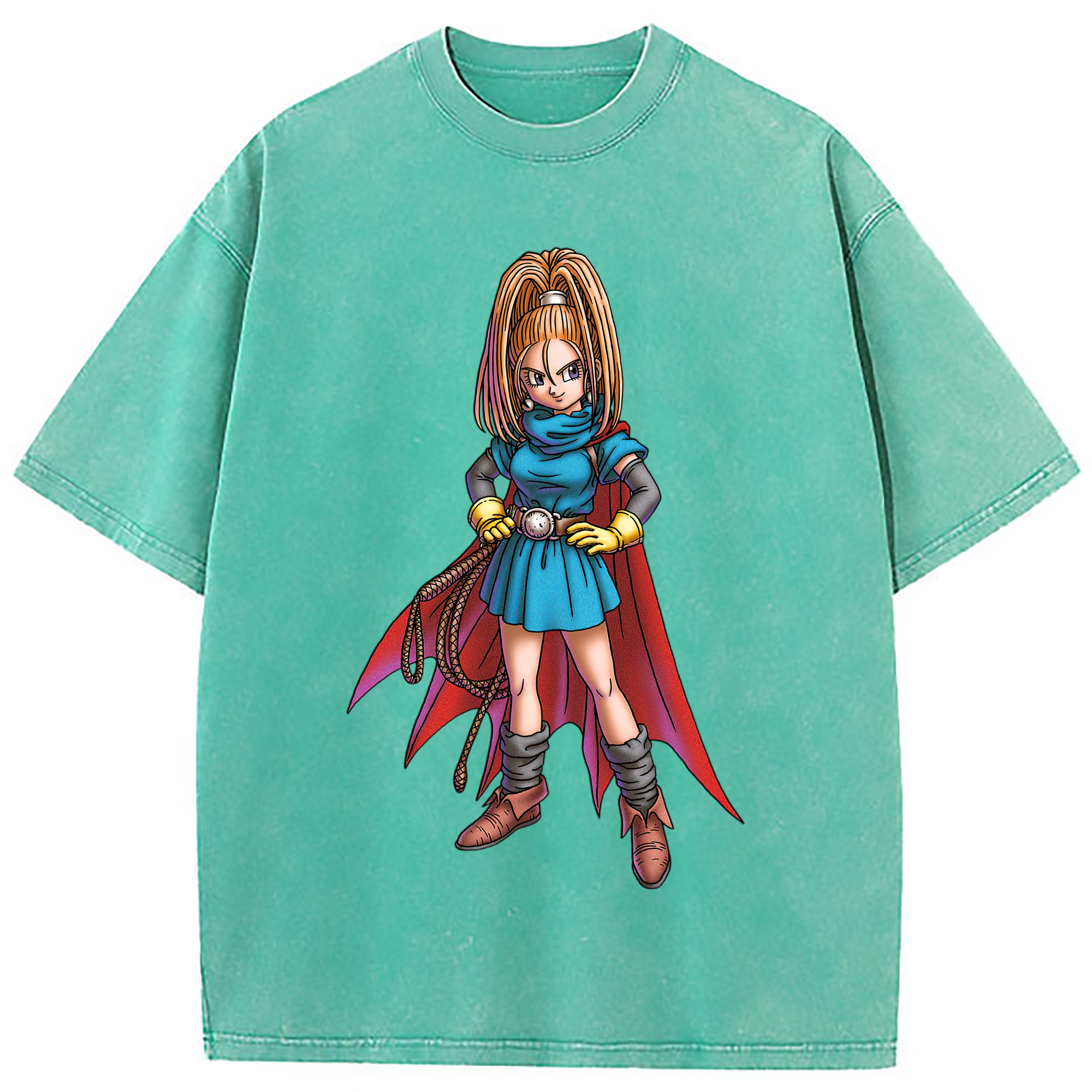 （画像用） ドラゴンクエスト Doragon Kuesuto Dragon Quest 綿100% ヴィンテージ風 半袖Tシャツ（フロントプリント）